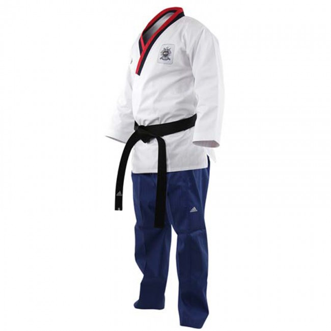 Adidas Poomsae Taekwondo Suit Garçon Blanc/Bleu Clair-1