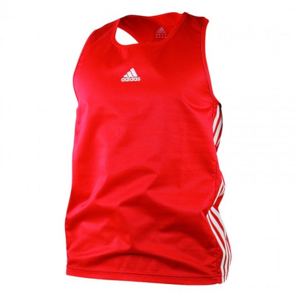 adidas lightweight amateur boxing tank top red/white-1