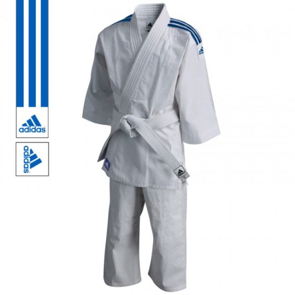 Judogi adidas J200 Evolution Blanc/Bleu-1