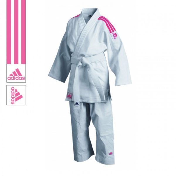 Judogi Adidas J350 Club Blanc/Rose-1