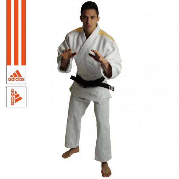 Judogi Adidas J690 Quest Blanc/Orange-1