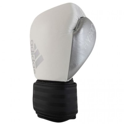 Gants de boxe adidas Hybrid 200 (Kick) Blanc/Noir/Argent-1