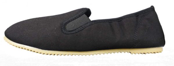 Chaussures de Kung Fu noires avec semelle en caoutchouc-1