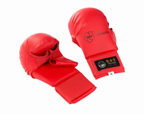 TOKAIDO RED KARATE GLOVES WITH THUMB - WKF-1