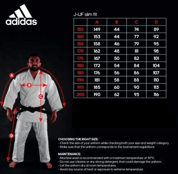 Judogi adidas Champion III Blanc IJF Approuvé Blanc - SLIM-1