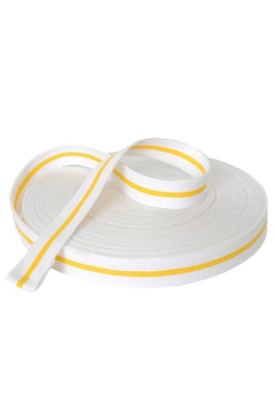 CINTURÓN BLANCO/AMARILLO PARA JUNIORS - ROLLO DE 50M-1