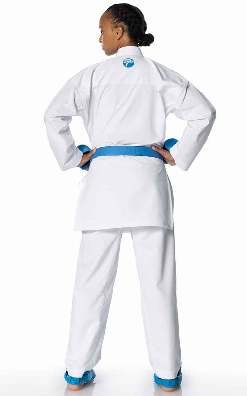 Parapiedi Tokaido Per Karate Kumite - Blu - Protezione Piede In Poliuretano Con Chiusura Velcro - Approvato WKF