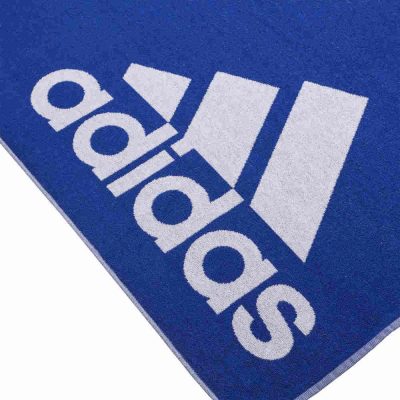 Serviette de bain adidas bleu/blanc-1